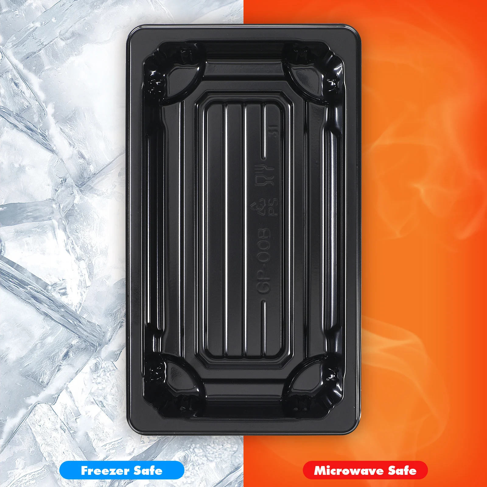 Caja de Sushi de 100 Uds., contenedores de pulpa desechables gruesos negros, resistentes al calor para llevar aperitivos, hamburguesas, restos de fiesta de almuerzo