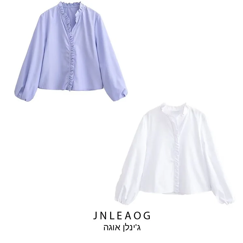 

Модная многослойная декорированная шелковая рубашка JNLEAOG, женская одежда, осенний новый стиль, свободный крой, длинный рукав, полиэстер