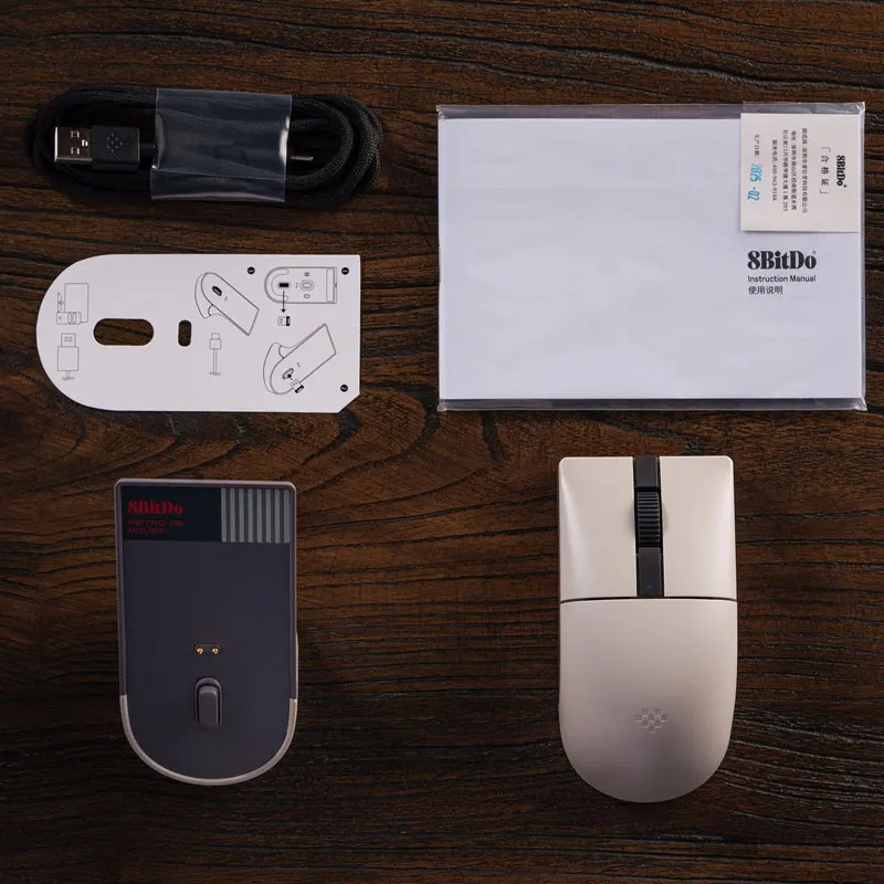 ماوس 8BitDo Retro R8 مع مستشعر بصري PAW 3395 DPI 26K، ماوس بولينج لاسلكي 4K مع قاعدة شحن - إصدار N #3