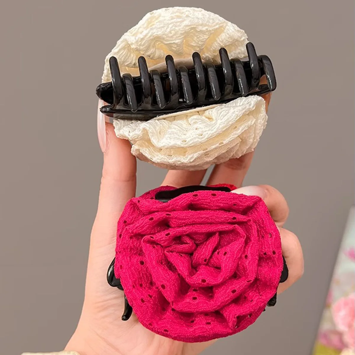 

New 3D Colorful Flower Hair Clip for Women Posterior Occipital Hair Clamp with Elegant and Sweet Spring Hair Decoration