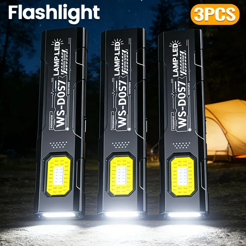 Leistungsstarke Mini COB LED Schlüsselanhänger-Taschenlampe USB-C Wiederaufladbare Hängende Arbeitsleuchte Wasserdichte Schlüsselring-Camping-Wander-Taschenlampe