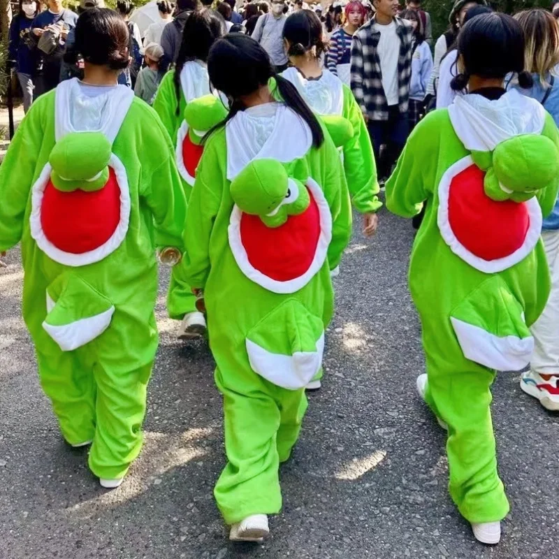 Quente mario bros yoshi pijamas de uma peça anime masculino halloween cosplay macacão traje dos desenhos animados carnaval festa role play adereços