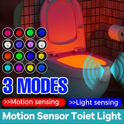 RGB LED Toilet Lights Waterproof Washroom Night Lamp PIR Motion Sensor Colorful Atmosphere Light 16Colours Mood Bathroom Lamps