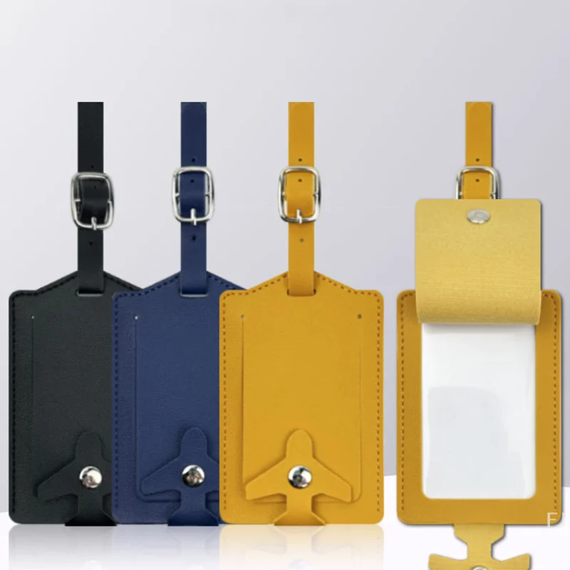 [YU] Etichetta per bagagli creativa in pelle PU Etichetta per bagagli ribaltabile anti-smarrimento per valigia da viaggio e da viaggio