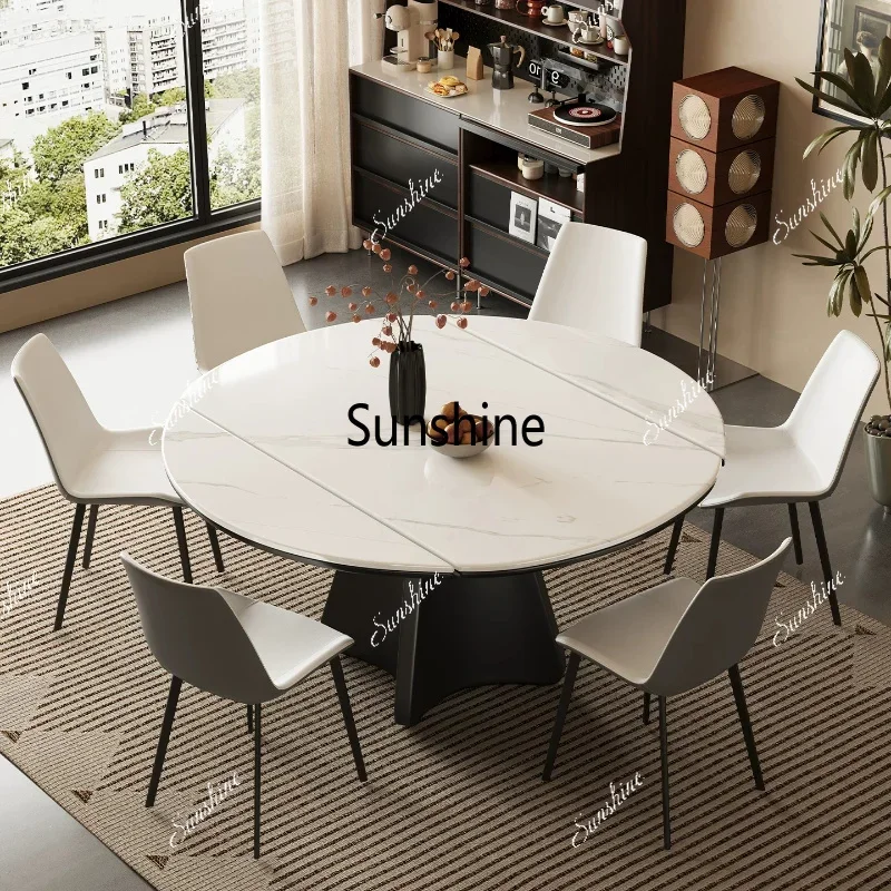 Modern simple retractable rock slab dining tableTJ