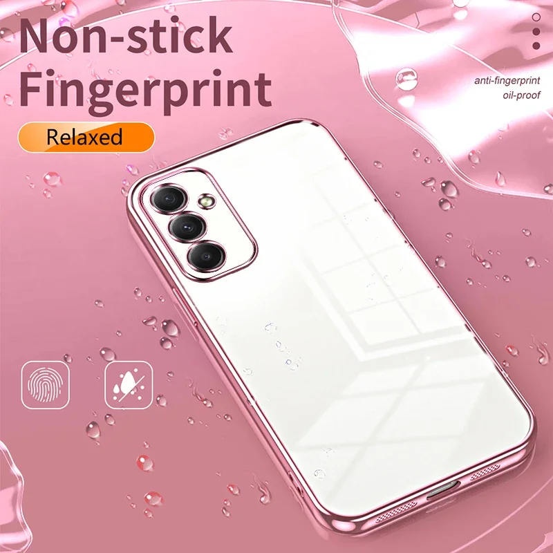 Luksusowe przezroczyste etui z powłoką ochronną na Samsung Galaxy S26 Ultra S25 FE S24 Plus S23 FE A55 A34 A35 A54 A53 A15 A05S Miękka tylna obudowa — zdjęcie 4