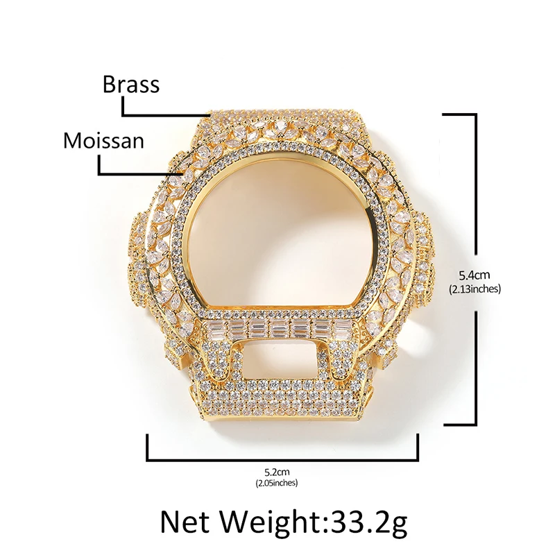 Hip Hop Bling Iced Out Watch Cases for Men Rapper Jewelry For DW-6900 Watch view 3