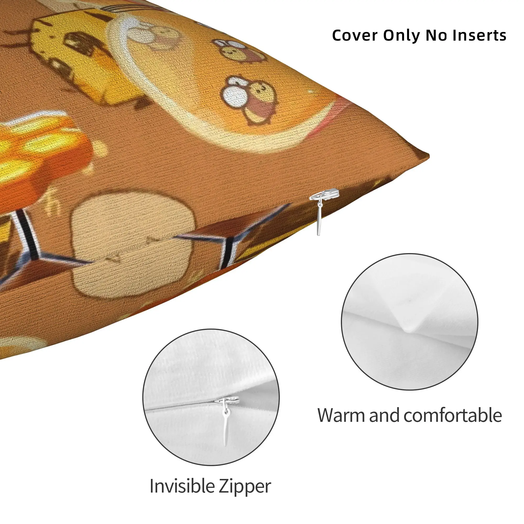Bee Swarm Simulator BSS Game Pillowcase Printing Fabric Cushion Cover Decorations Cartoon Pillow Case Cover Home Square