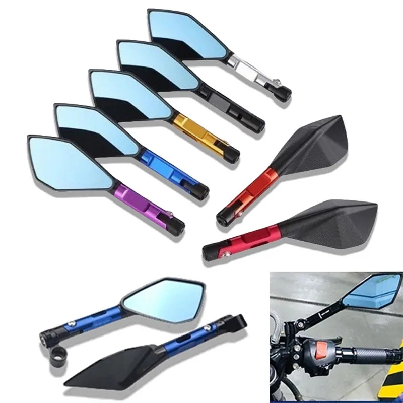 CNC ALUMINUM Custom Universal Motorcycle Rearview Side Mirrors 8mm 10mm For KAWASAKI Z750 NINJA250 HONDA R1 R6 FZ6 SUZUKI YAMAHA