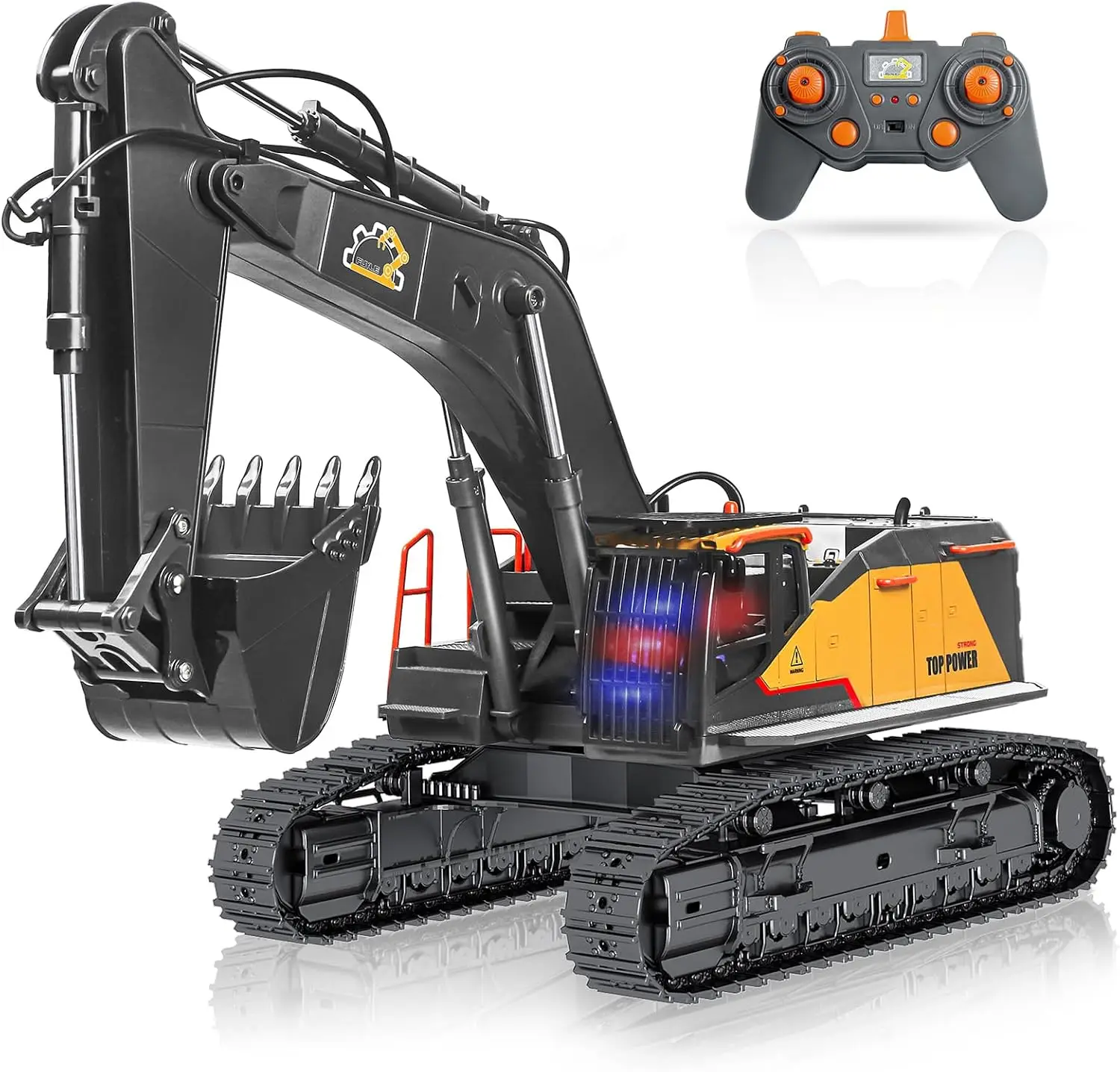 22 Channel Remote Control Excavator, 1/14 Scale RC Excavator | Metal Shovel Independent Arms, Professional Construction Vehicles
