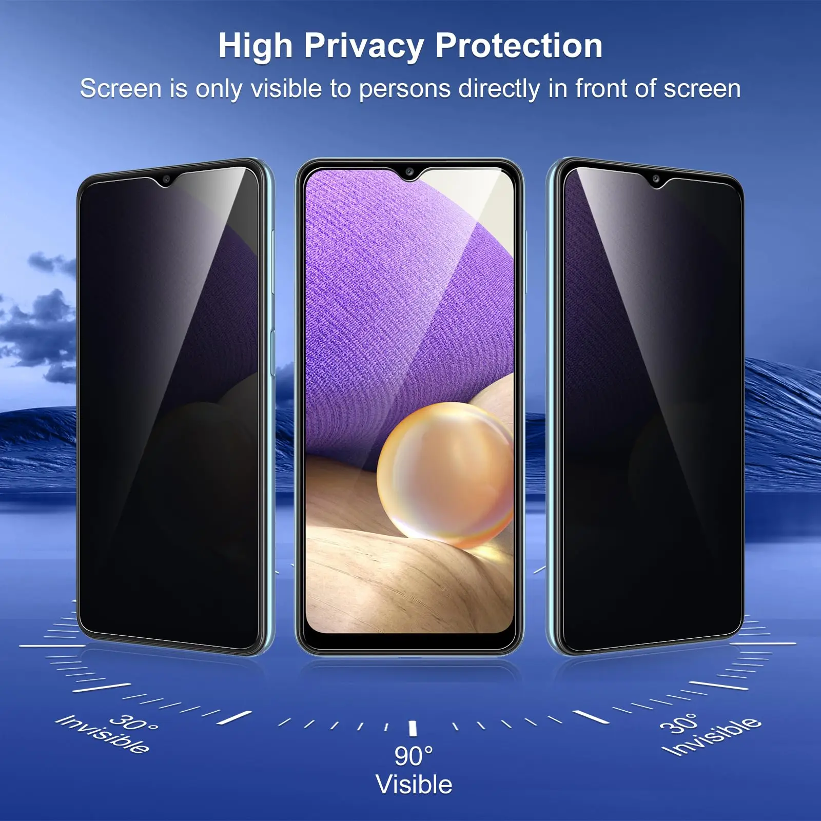 Anti Spy Screen Protector For Samsung Galaxy M32 5G 6.5 Privacy Tempered Glass 9H Anti Peep Scratch High Aluminum image 2