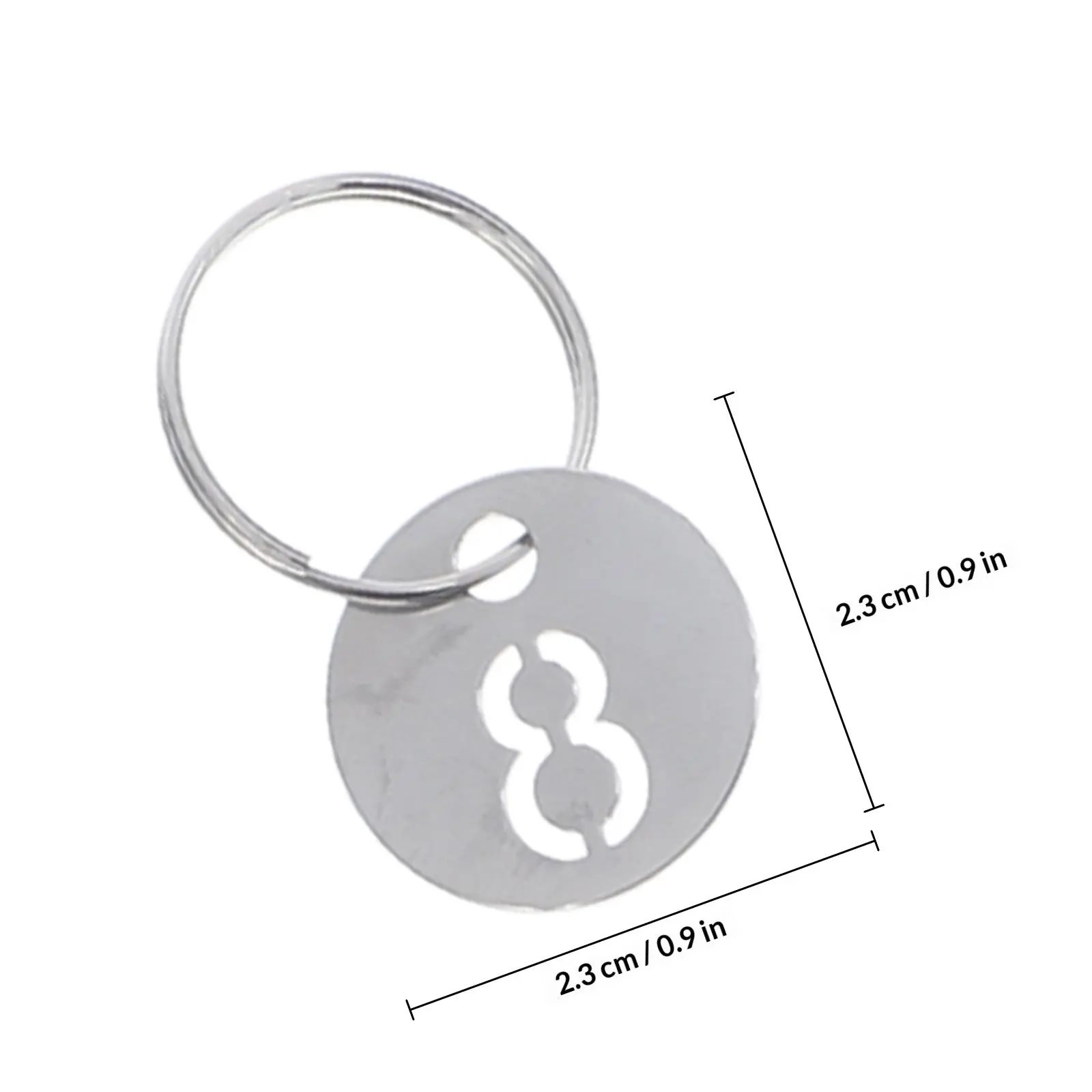 20Pcs Number Tags Stainless Steel Hollowed Key Labels for Keychains Bags Luggage Identification Workshop Key Tags with Ring