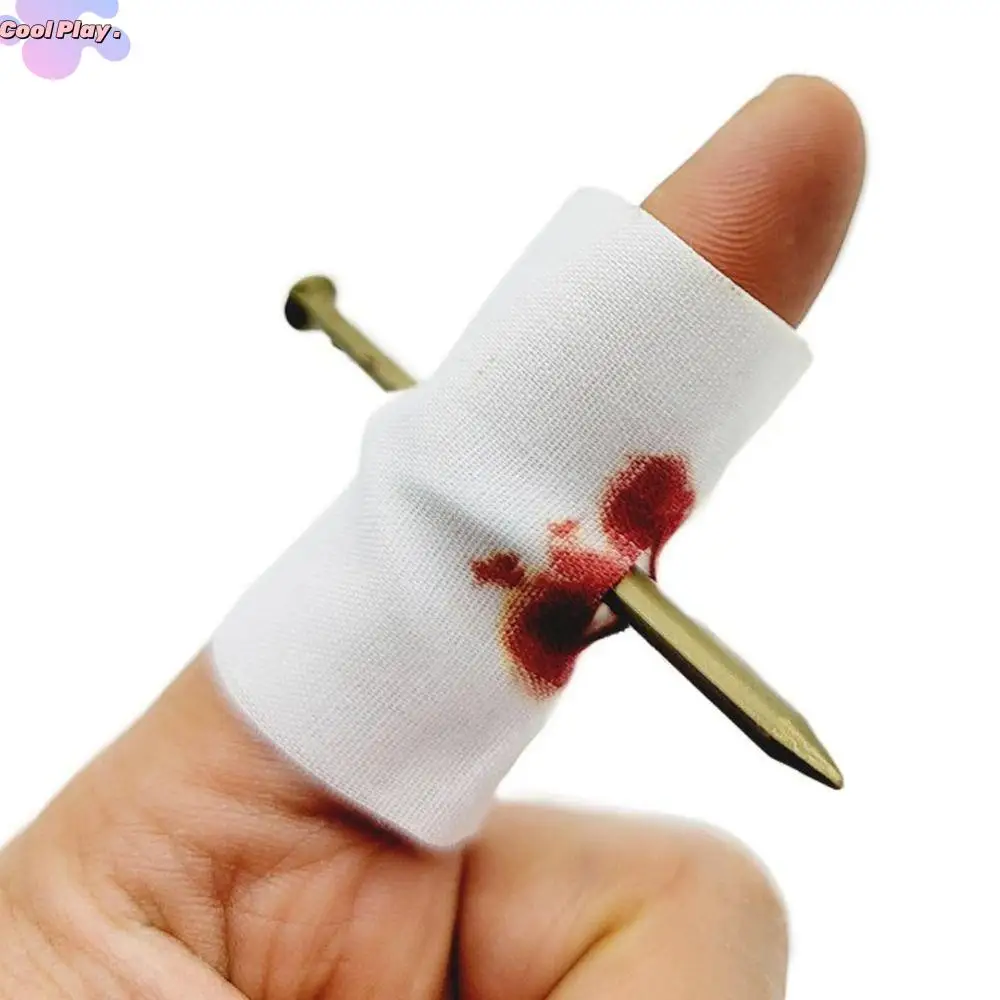 

10PCS Jokes Fake Nail Through Finger Prank Trick Scares People Blood Prank Magic Prop Magic Worry Magic Trick Toys Party