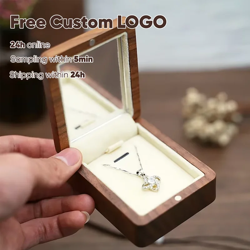 

Бесплатная персонализированная деревянная шкатулка для хранения украшений, подарочная упаковка для подвесок, органайзер для женщин и девушек, с возможностью нанесения логотипа бренда