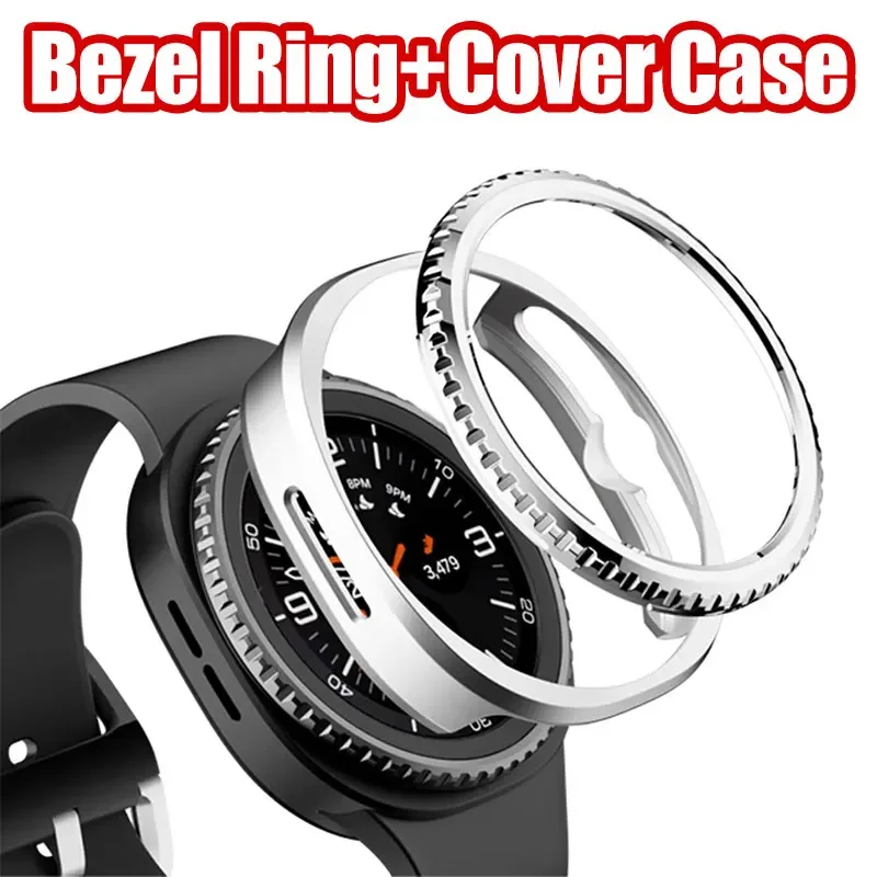 Lünettenring + Schutzhülle für Samsung Galaxy Watch 8 Classic 46 mm, Hart-PC-Schutzhülle für Galaxy Watch 8 Classic