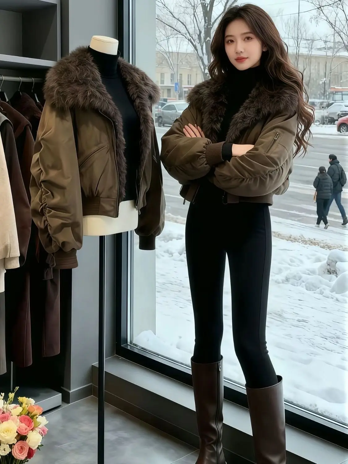 Big Fur Collar Tooling Cotton Clothes Women's Short 2026 Winter New Loose Thickened Pie To Overcome Thick Coat
