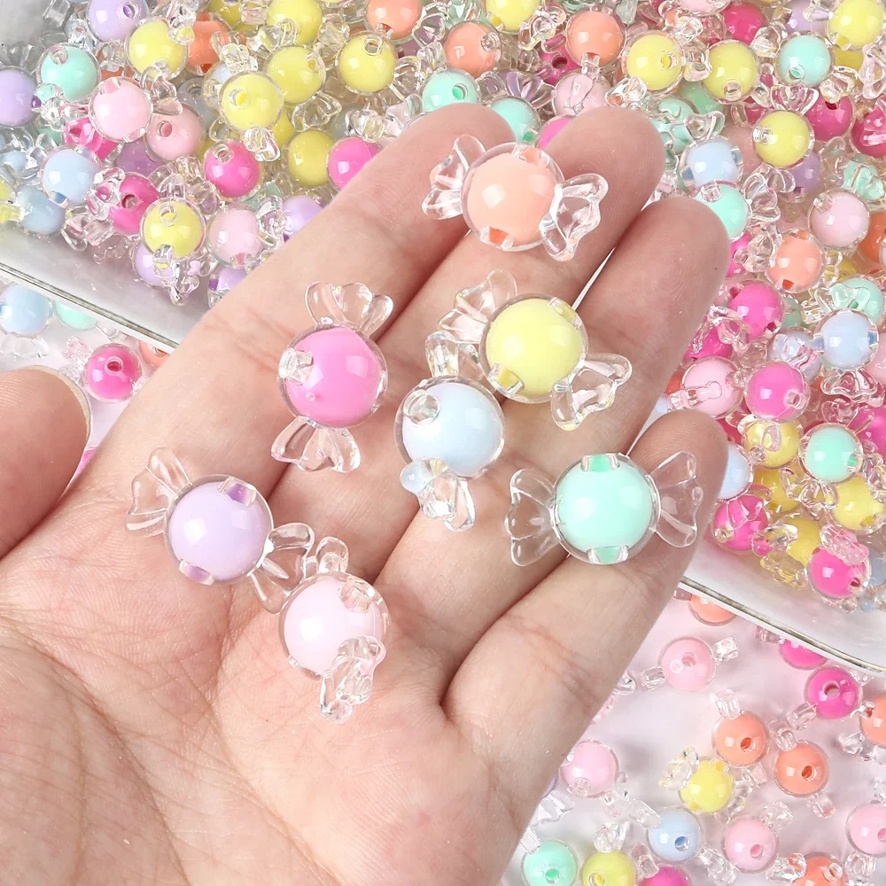 

20pcs Clear Acrylic Candy Beads, bead in bead Loose Beads DIY Jewelry Accessories Handwoven Bracelet Beading Materials