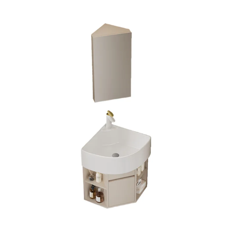 Triangle bathroom corner hand washing small apartment basin ceramic deep basin integrated bathroom 6cm basin face