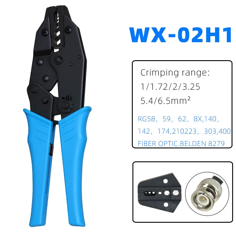 coaxial crimper for crimping RG58,RG59,BNC coax cable connectors RG8,RG213, RG55RG58 RG59 RG62 coaxial connector crimping pliers