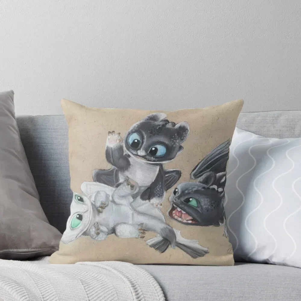 Httyd Nightlights using Prismacolor Pencils Throw Pillow Pillow Cases Decorative Christmas Pillowcase Pillow