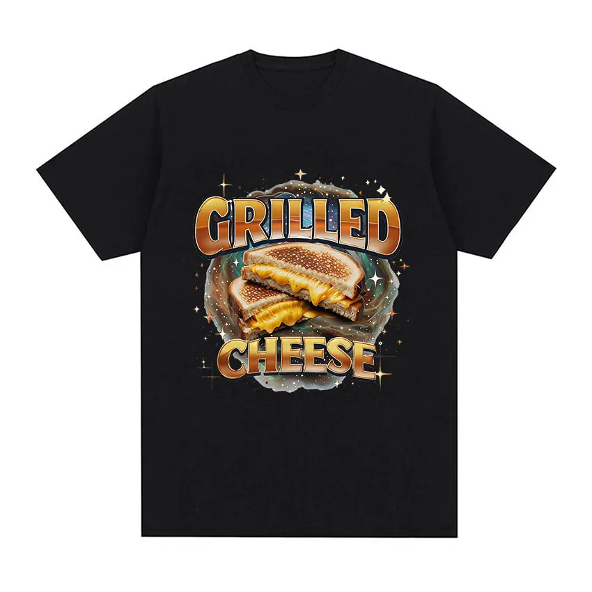 

Grilled Cheese Funny Meme Graphic T Shirt Men Women Cheese Toastie Cotton Short Sleeve T-shirts Fashion High Quality O-Neck Tees