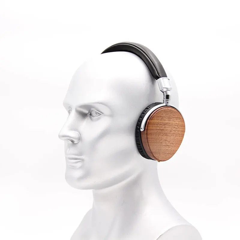 High Quality Gaming Wood Over Ear Headphones Noise Cancelling Wireless Wooden Headphone