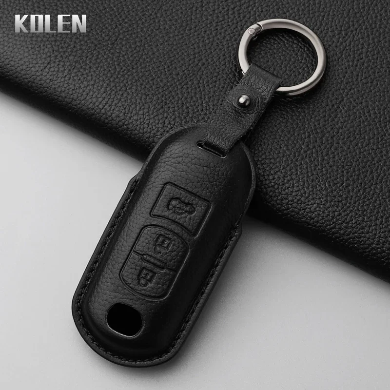 

Genuine Leather Car Key Case Cover Shell For Mazda 2 3 6 Atenza Axela Demio CX-5 CX5 CX-3 CX3 CX7 CX-7 CX-9 CX9 MX5 2 3 Buttons