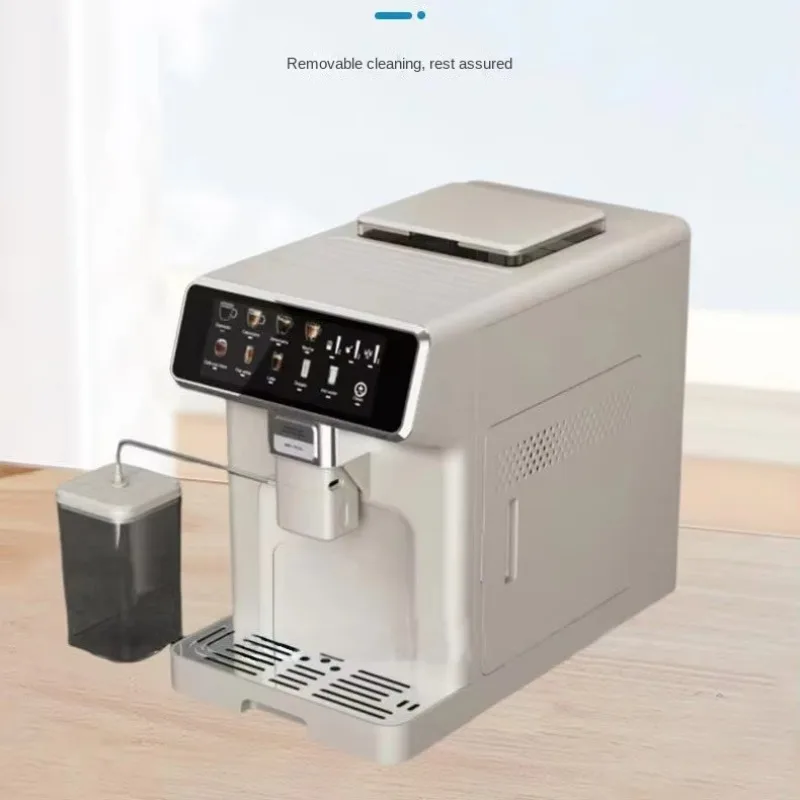 Fully Automatic Espresso Coffee Machine Touch Screen Grinding One-button All-in-one Machine Stainless Steel 1450W 5-10 Cups