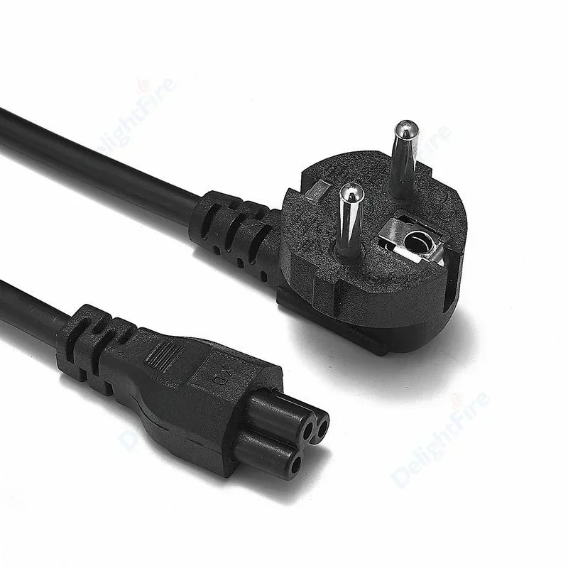 Type E Plug AC Power Supply Cable IEC 320 C5 1.2m 1.5m 1.8m EU Plug Power Extension Cord For HP Dell Lenovo Computer Notebook