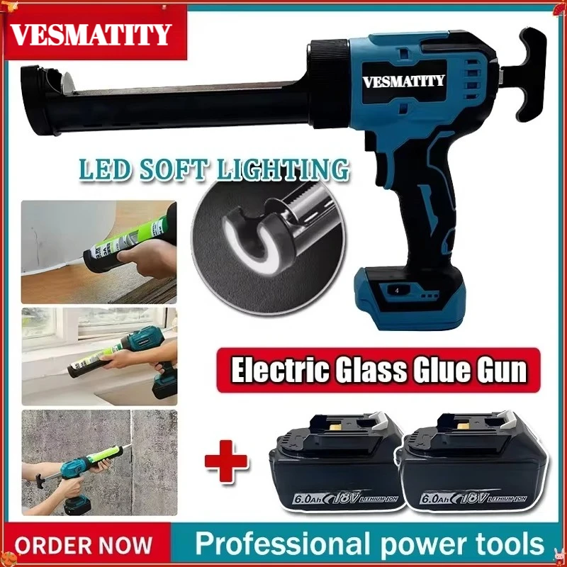 Wireless Glass  Windows Electric Glass Glue Gun Cement Glass Adhesive Glue Seal Sealant Filling Sewing Gun For 18V-20VBattery