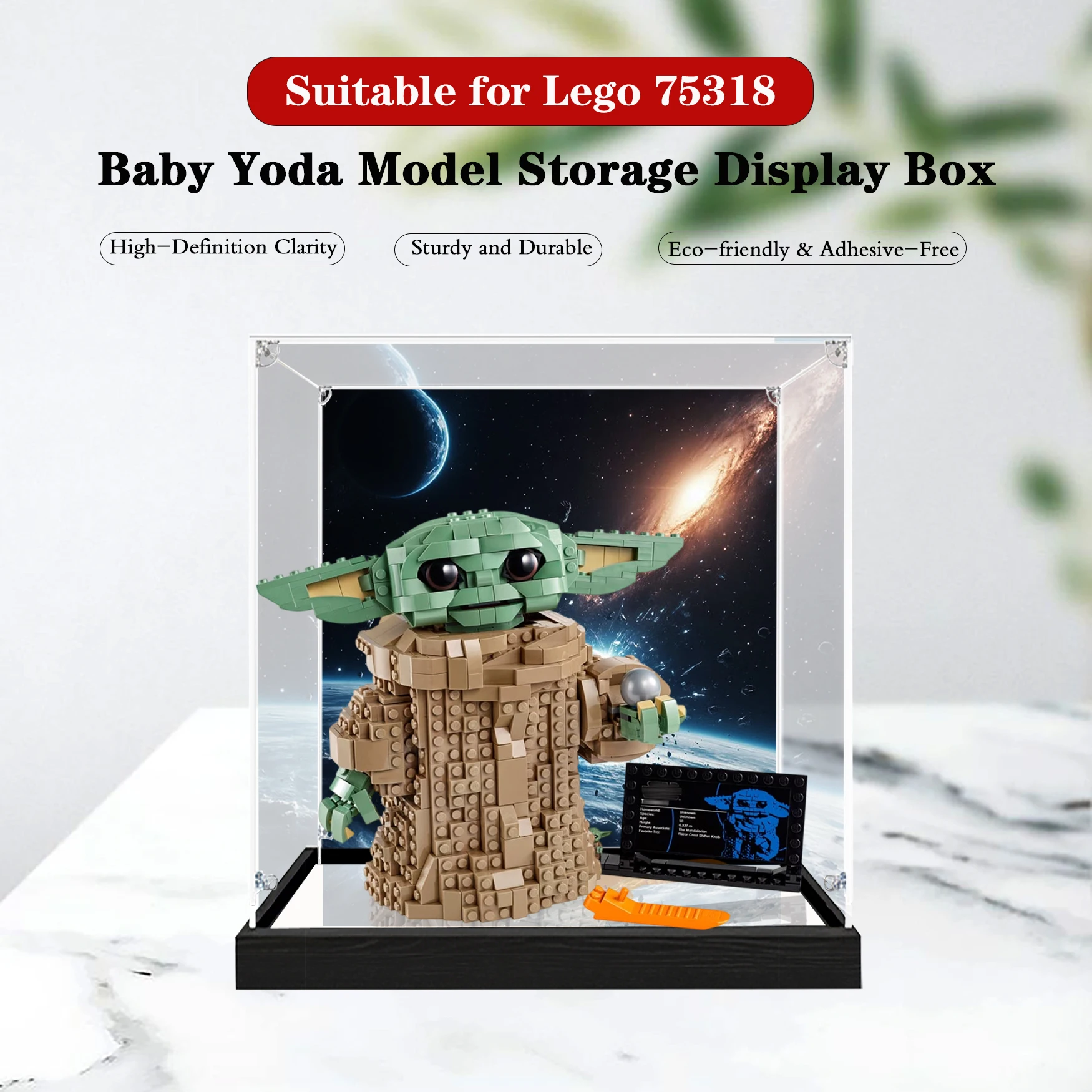 

Акриловый демонстрационный бокс для конструктора Lego 75318 Yuda Baby, прозрачный, пылезащитный (только демонстрационный бокс)