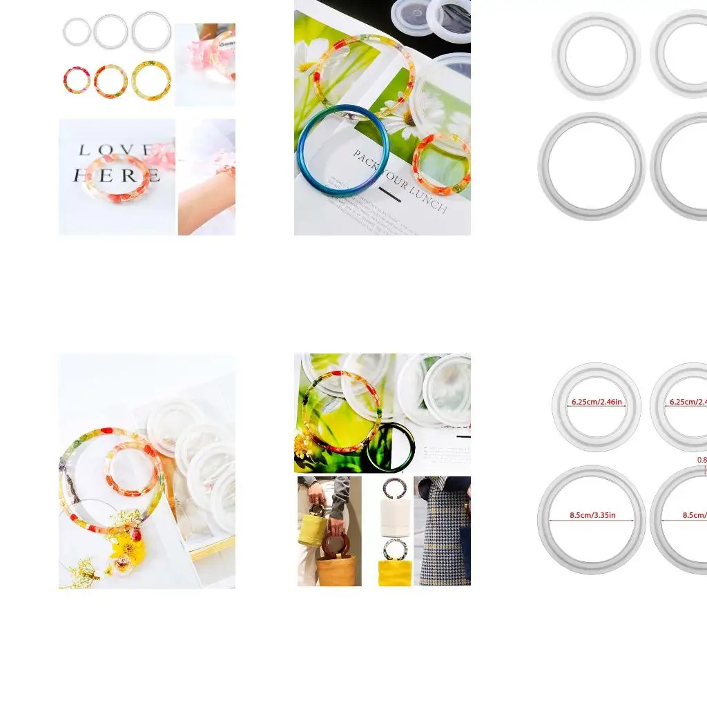 

4 Pcs Women Bag Handbag Handle UV Crystal Epoxy Resin Mold Keychain Bracelet Jade Pendant Silicone Mould DIY Crafts Mold
