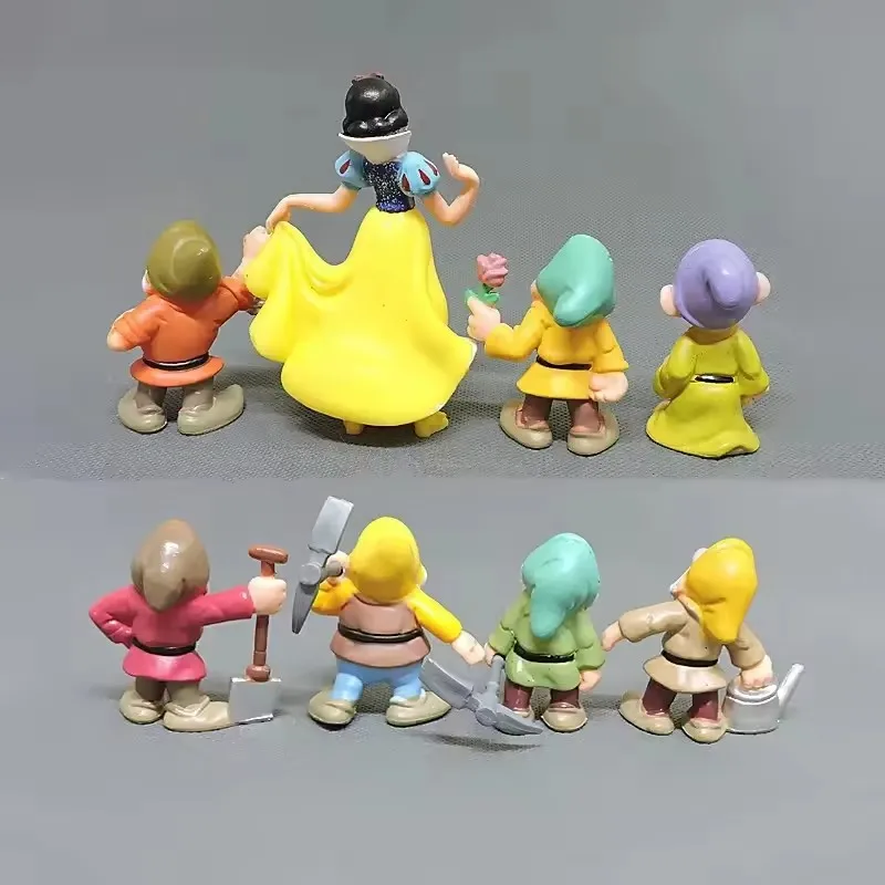 Disney Princess 8 Pz/set Q Vesion Biancaneve e I Sette Nani Figura Giocattolo Modello Bambole Regalo per I Bambini Decorazione di Moda Calda