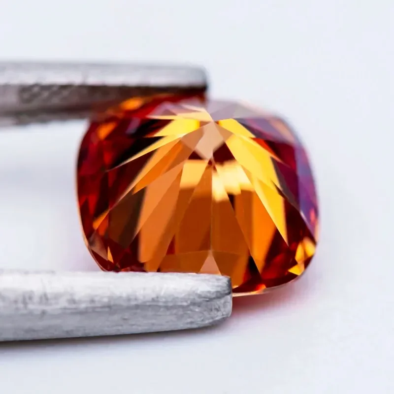 Garnet Color Moissanite Stone Cushion Cut Lab Created Heat Diamond for DIY Charms Jewelry Making Materials with GRA Certificate