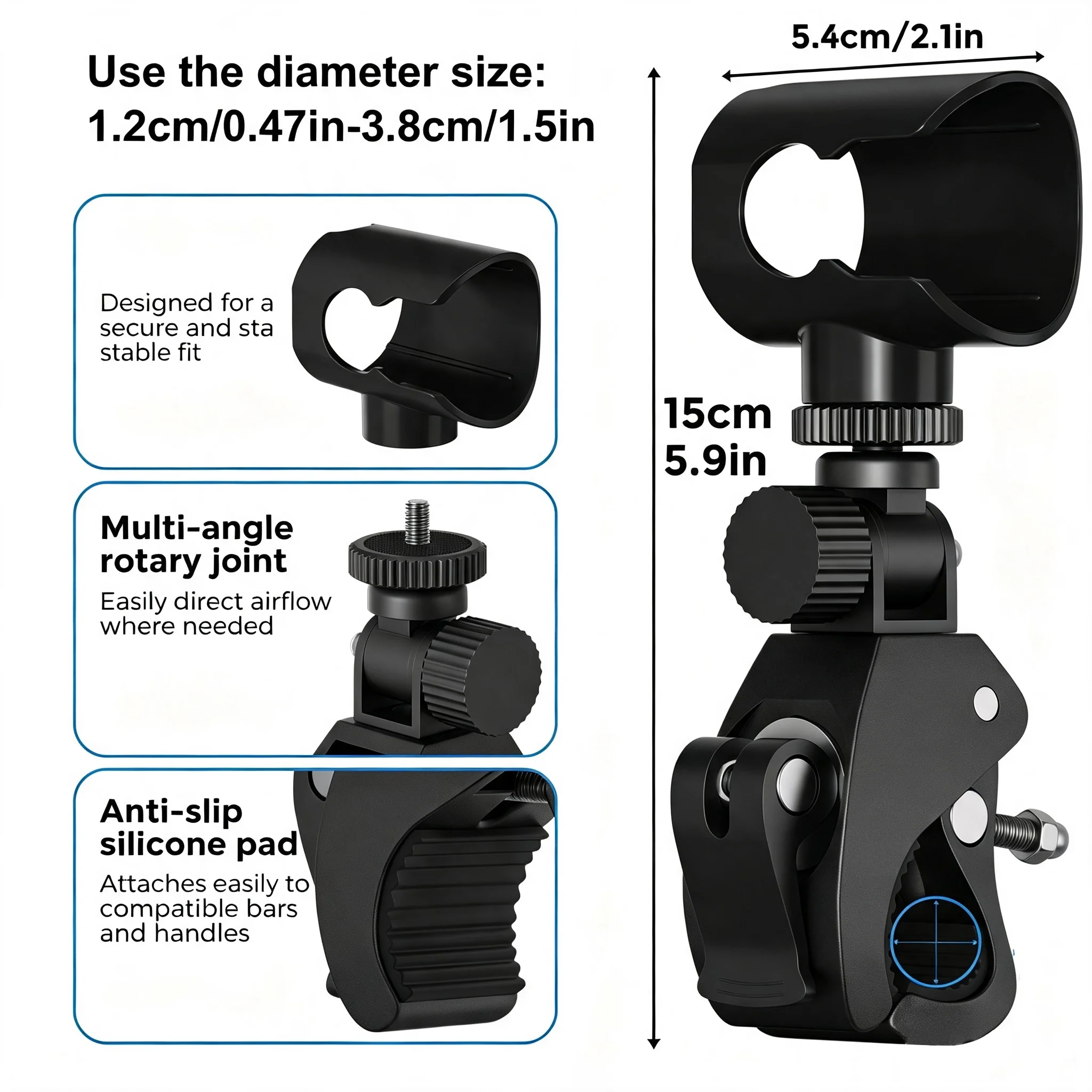 Clip Mount for Shark ChillPill Fan Fits 0.47