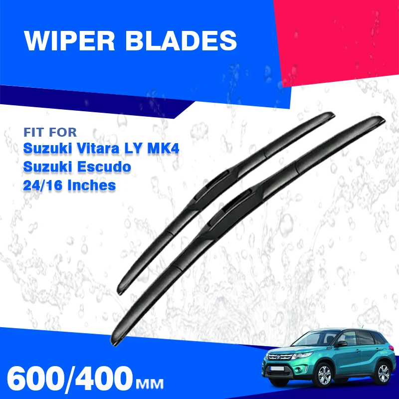 Front Wiper Blades For Suzuki Vitara Escudo MK4 LY 2015 - 2023 Hybrid  SX4 S Cross Windshield Windscreen Window Cap 24