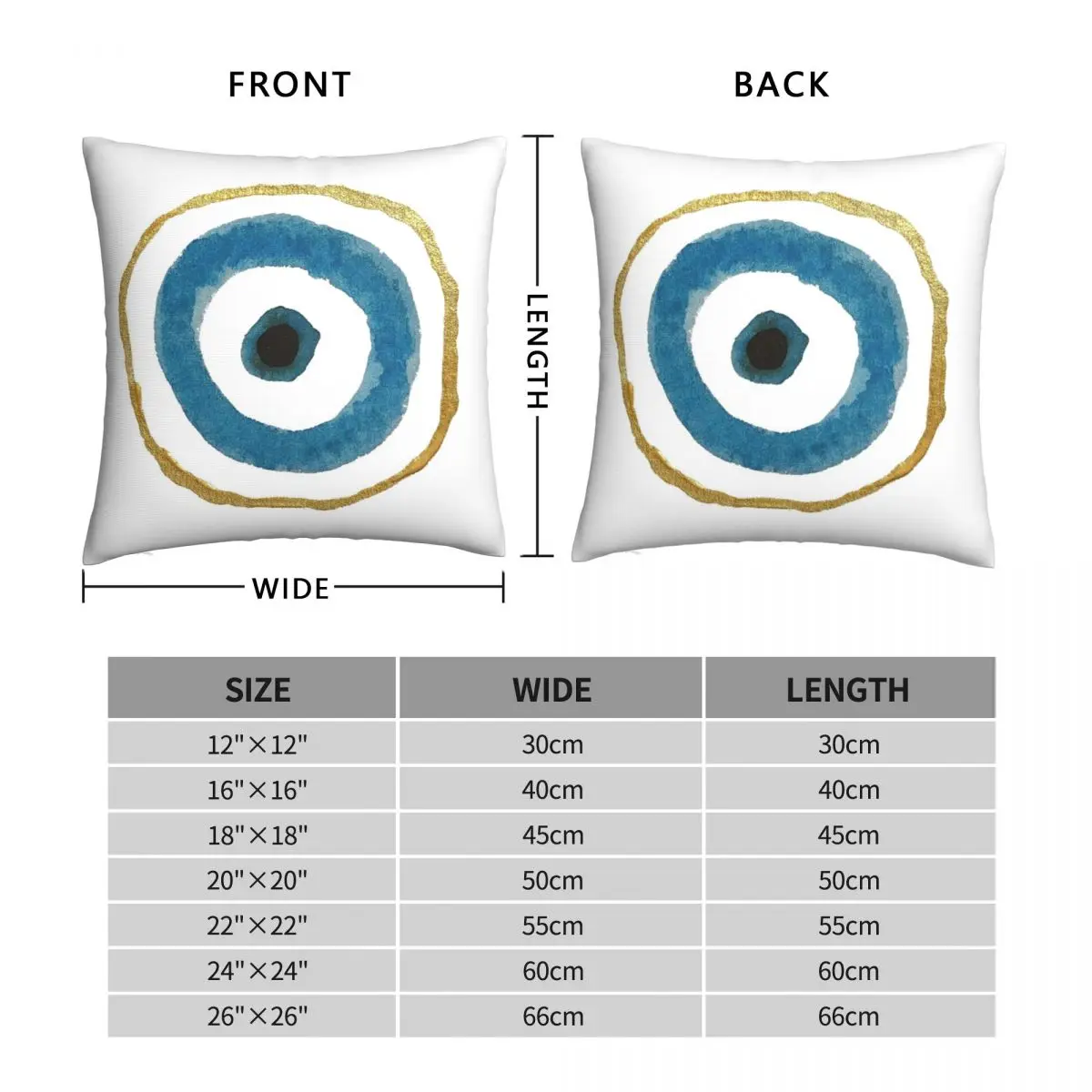 Turkish Evil Eye Pillowcase Polyester Linen Velvet Pattern Zip Decorative Throw Pillow Case Home Cushion Cover