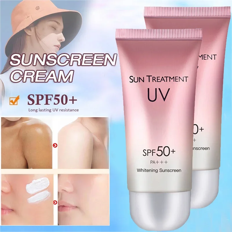 60ml Moisturizing Sunscreen Cream Whitening Facial Body Waterproof Sun Cream Anti Sun Facial Protection Isolation Lotion SPF50+