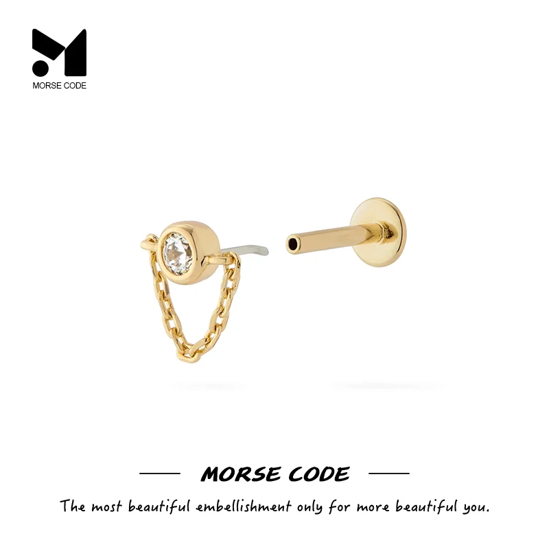 MC S925 Silver Threadless Push in Labret Cartilage Helix Tragus Body Piercing For Women Girl Stud Earring Jewelry Gifts Brincos