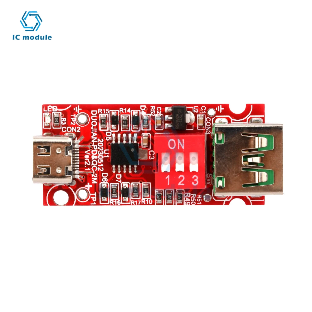 Type-C Usb-C Pd/Qc Decoy Dial Gear Aging Test Fast Charge Trigger 5V/9V/12V/15V/20V Five-Speed Switching