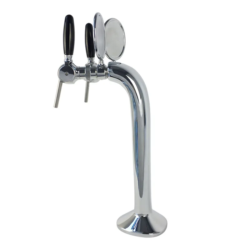 

2-Ball Tap Beer Tower Unit With Logo Holder, Double Faucets Beer Column