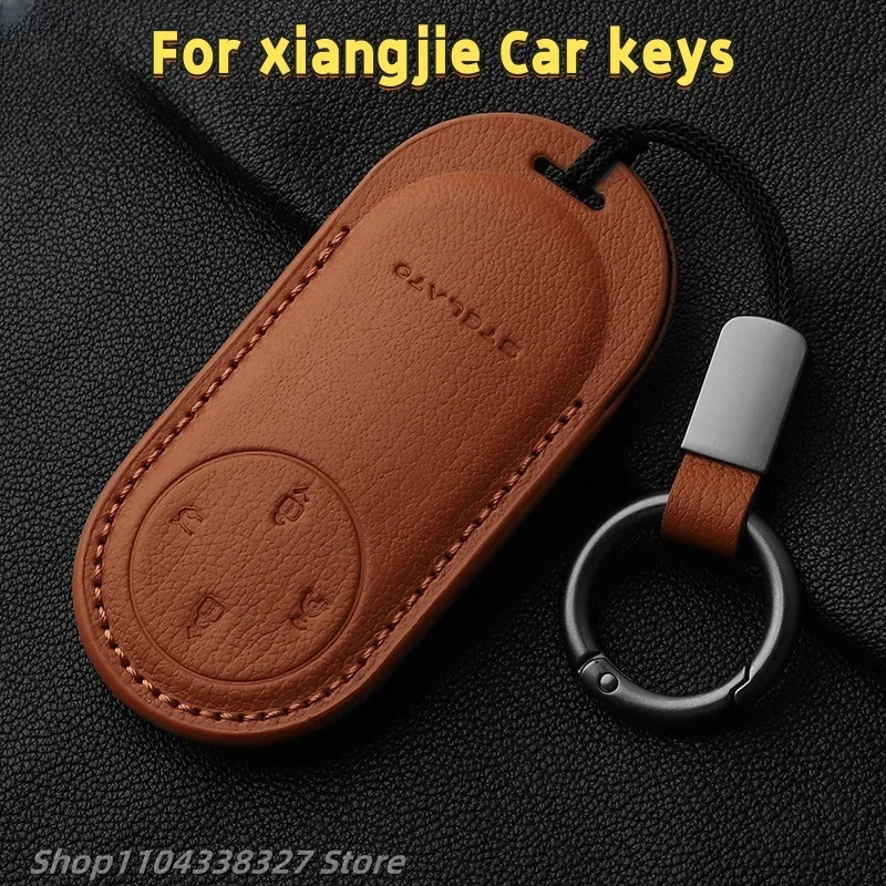 

For Xiangjie S9 leather key case HarmonyOS Zhixing Huawei Ultra Max car interior modification accessories Goatskin key fob