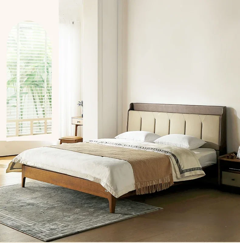 

Wooden Headboard Bed Full Size Double Luxury Bedroom Twin Bed Frame Queen Size Platform Letto Matrimoniale Home Furniture