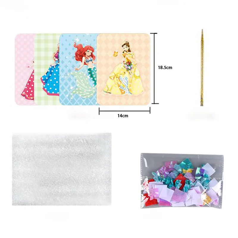 Cartes autocollantes en tissu, 3 pièces, jouets d'art Craze Poke Caft, Puzzle créatif, peinture par perforation, jeu d'habillage de princesse pour enfants
