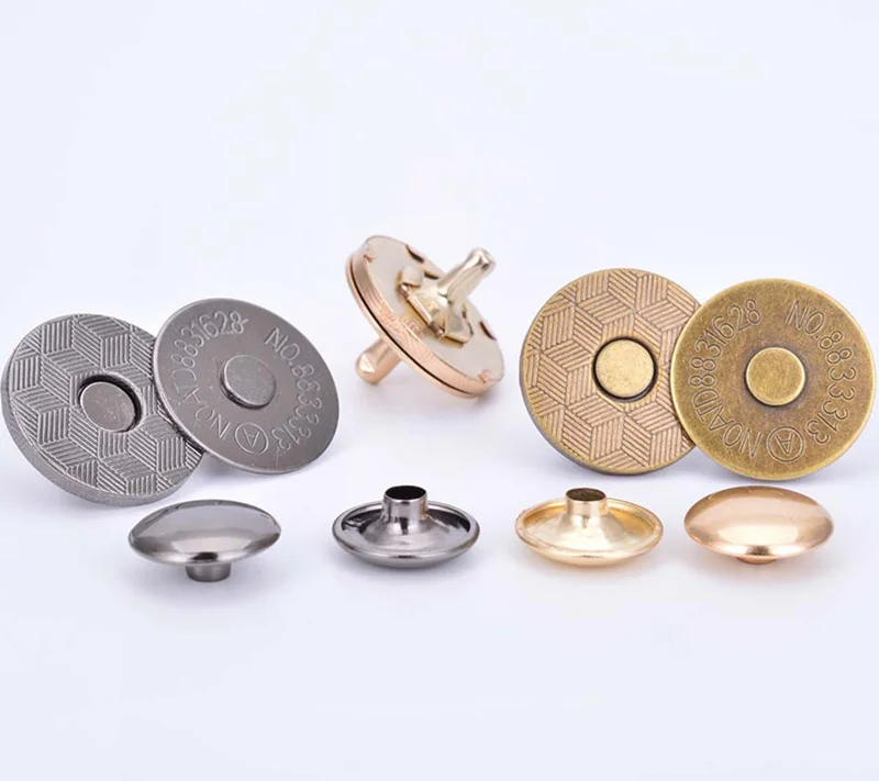 Thin Magnetic Snaps Purse Double Rivet Closures Round Clasp Stud handbag snap buttons Craft Accessories Wallet Accessories 14m – Detail 2