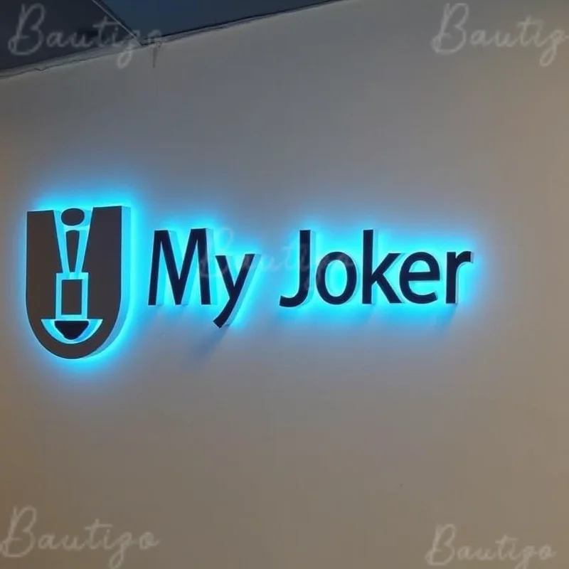 カスタム LED バックライト付きサイン 3D 金属文字屋外ビジネス店頭防水照明広告看板ライトアップ