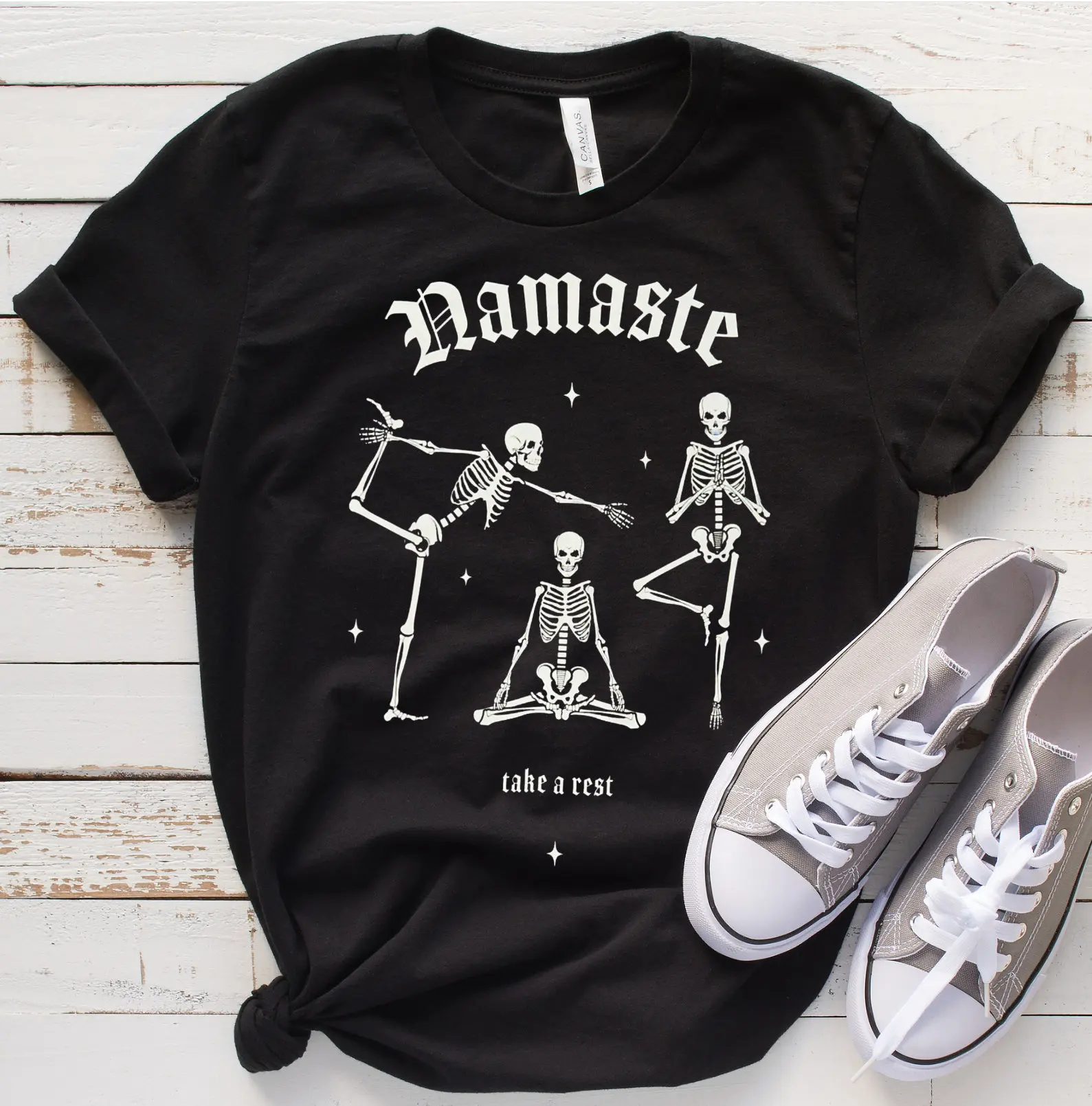 

Namaste Unisex T Shirt Take A Rest Morbid Skeleton Dansing Skeletons Yoga Funny