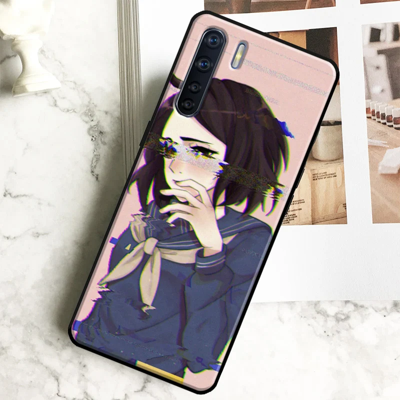 Vaporwave Glitch Anime Case For OPPO A96 A76 A77 A78 A74 A94 A5 A9 A31 A53 A52 A72 A91 A93 A15 A16 A17 A57s A54s