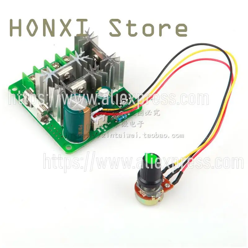 1PCS Dc motor controller is infinitely adjustable-speed 6V-90V 15A general PWM dc motor speed PLC