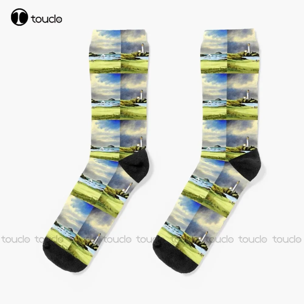 

Turnberry Golf Course Scotland 10Th Hole Socks Mushroom Socks Personalized Custom Unisex Adult Teen Youth Socks Fashion New
